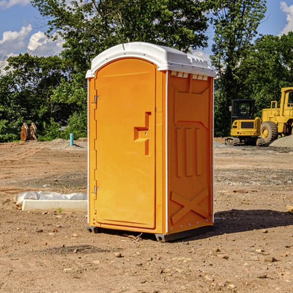 how often are the porta potties cleaned and serviced during a rental period in Lawrence